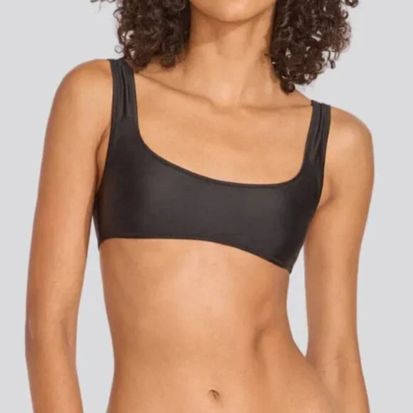 New Solid & Striped The Elle Black Swim Bikini Top NWT XL Bikinis